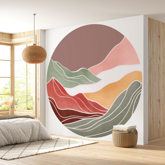 Round / Circle Wall Mural - Wallpaper - Landscape design