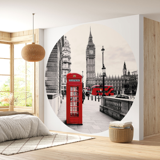 Round / Circle Wall Mural - Wallpaper - London