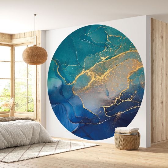 Round / Circle Wall Mural - Wallpaper - Marbled Effect