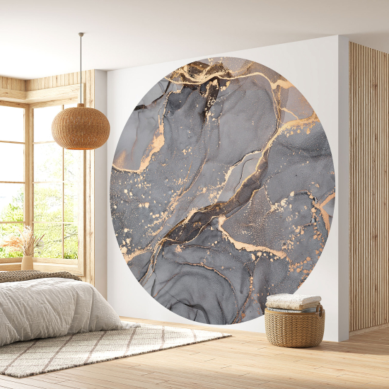 Round / Circle Wall Mural - Wallpaper - Marbled Effect