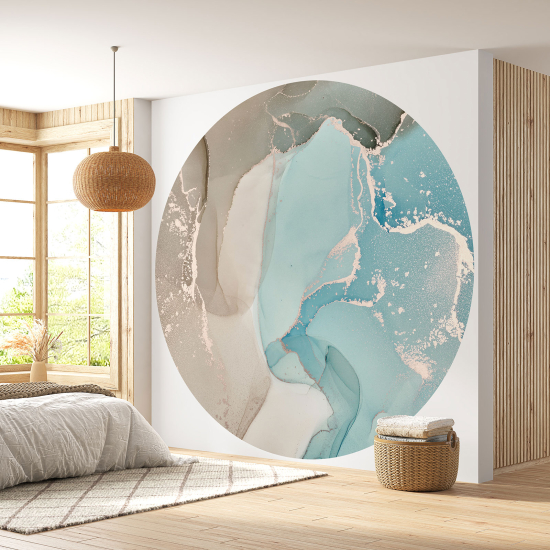 Round / Circle Wall Mural - Wallpaper - Marbled Effect