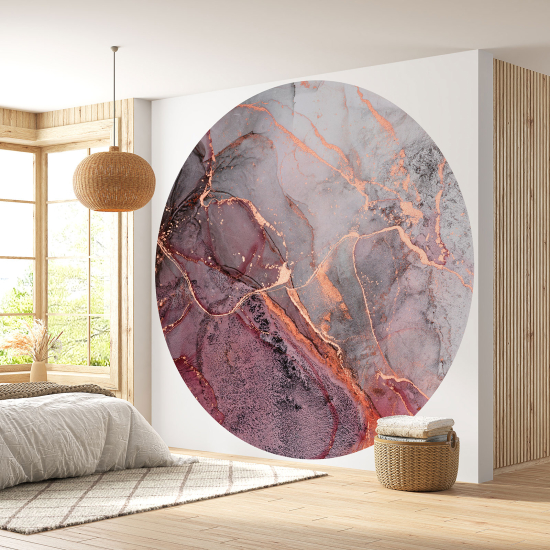 Round / Circle Wall Mural - Wallpaper - Marbled Effect