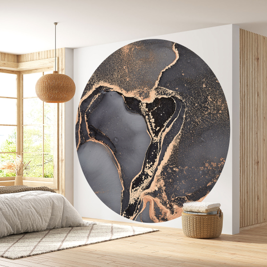 Round / Circle Wall Mural - Wallpaper - Marbled Effect