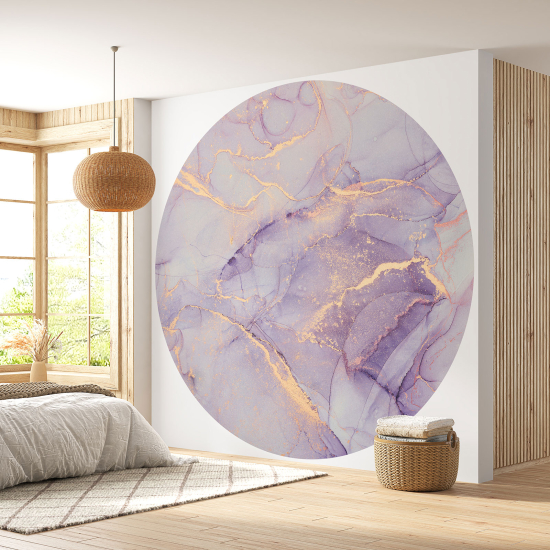 Round / Circle Wall Mural - Wallpaper - Marbled Effect