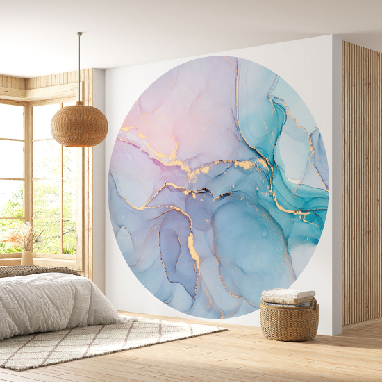 Round / Circle Wall Mural - Wallpaper - Marbled Effect