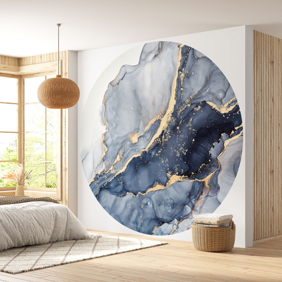 Round / Circle Wall Mural - Wallpaper - Marbled Effect