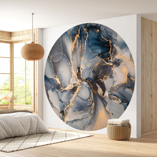 Round / Circle Wall Mural - Wallpaper - Marbled Effect