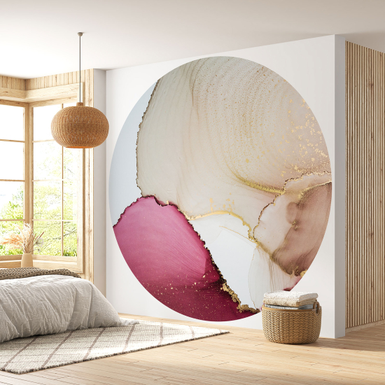 Round / Circle Wall Mural - Wallpaper - Marbled Effect