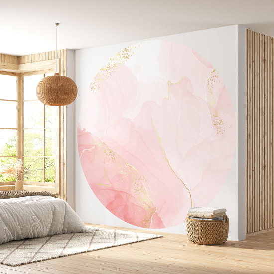 Round / Circle Wall Mural - Wallpaper - Marbled Effect