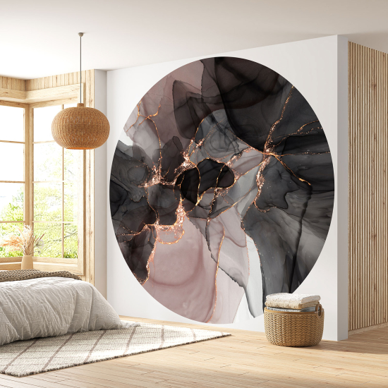 Round / Circle Wall Mural - Wallpaper - Marbled Effect