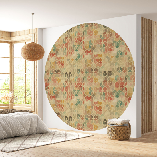 Round / Circle Wall Mural - Wallpaper - Mosaic