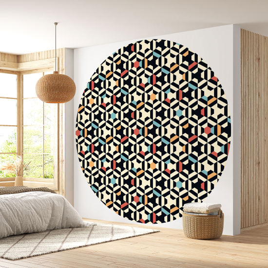 Round / Circle Wall Mural - Wallpaper - Mosaic