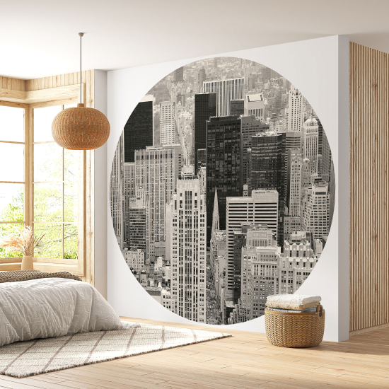 Round / Circle Wall Mural - Wallpaper - New York