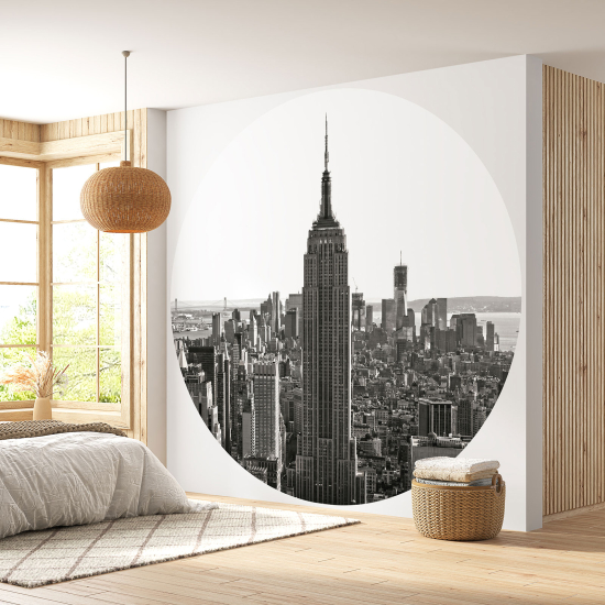 Round / Circle Wall Mural - Wallpaper - New York