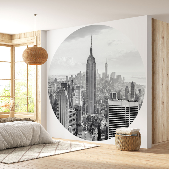 Round / Circle Wall Mural - Wallpaper - New York