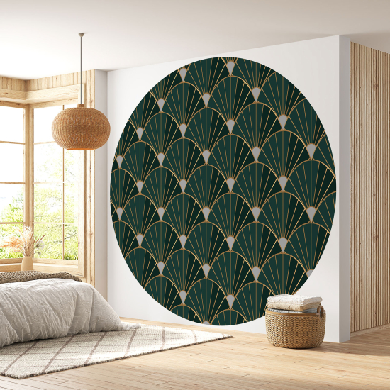 Round / Circle Wall Mural - Wallpaper - Oriental pattern