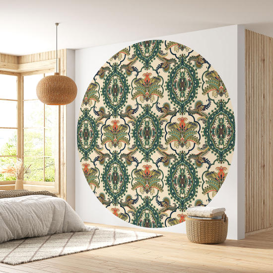 Round / Circle Wall Mural - Wallpaper - Oriental pattern