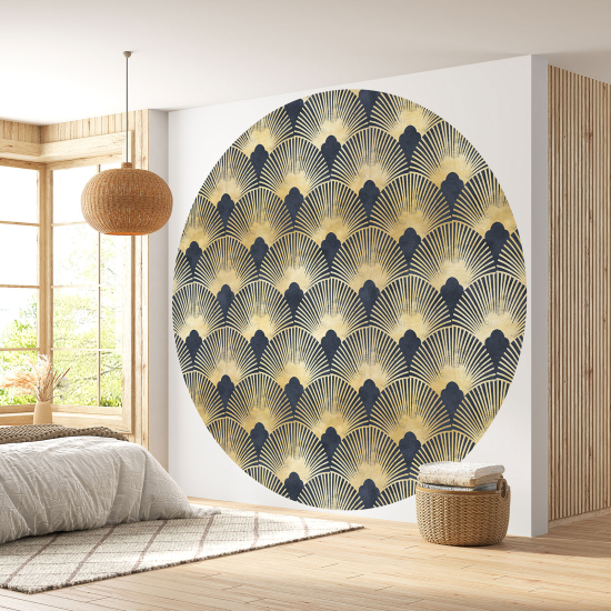 Round / Circle Wall Mural - Wallpaper - Oriental pattern