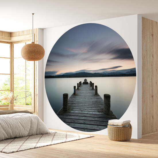 Round / Circle Wall Mural - Wallpaper - Pontoon