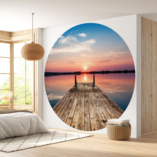 Round / Circle Wall Mural - Wallpaper - Pontoon