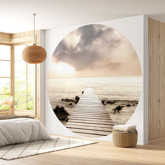 Round / Circle Wall Mural - Wallpaper - Pontoon