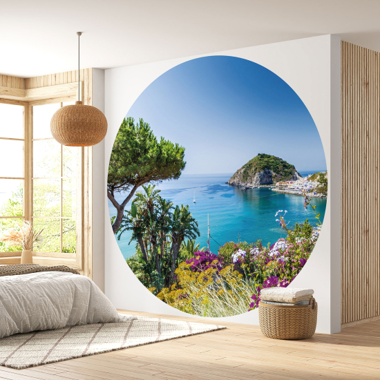 Round / Circle Wall Mural - Wallpaper - Sea View