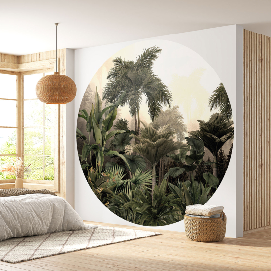 Round / Circle Wall Mural - Wallpaper - Tropical Forest