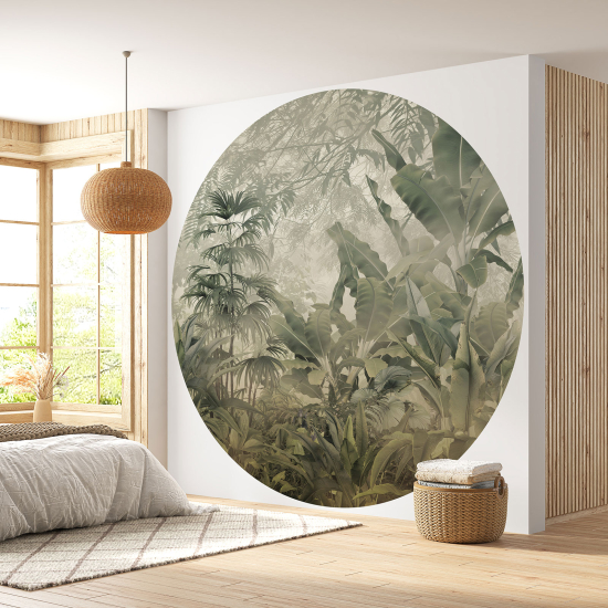 Round / Circle Wall Mural - Wallpaper - Tropical Forest