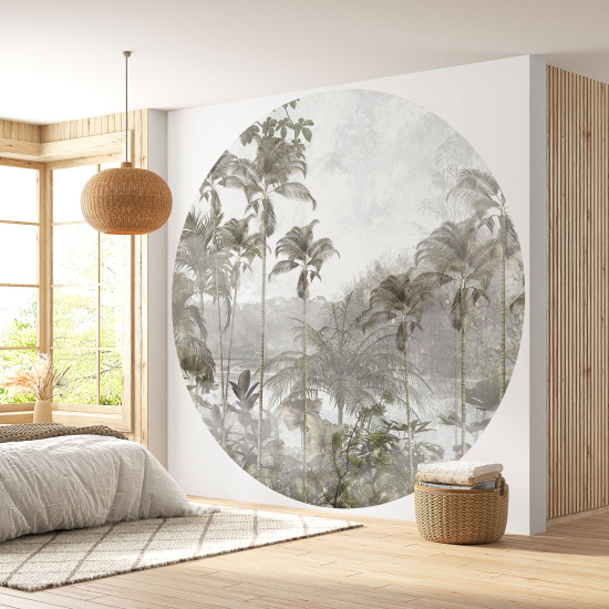 Round / Circle Wall Mural - Wallpaper - Tropical Forest