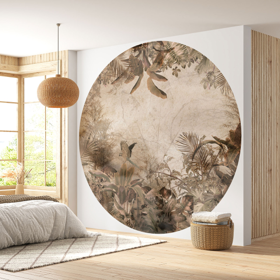 Round / Circle Wall Mural - Wallpaper - Tropical Forest