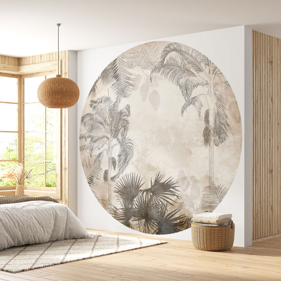 Round / Circle Wall Mural - Wallpaper - Tropical Forest