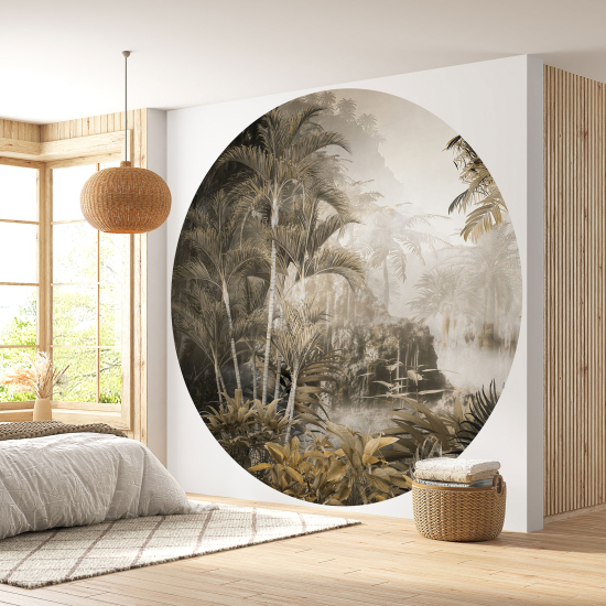 Round / Circle Wall Mural - Wallpaper - Tropical Forest