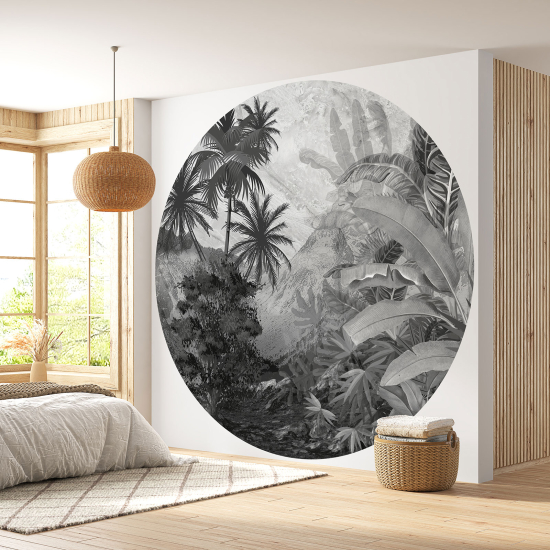 Round / Circle Wall Mural - Wallpaper - Tropical Forest