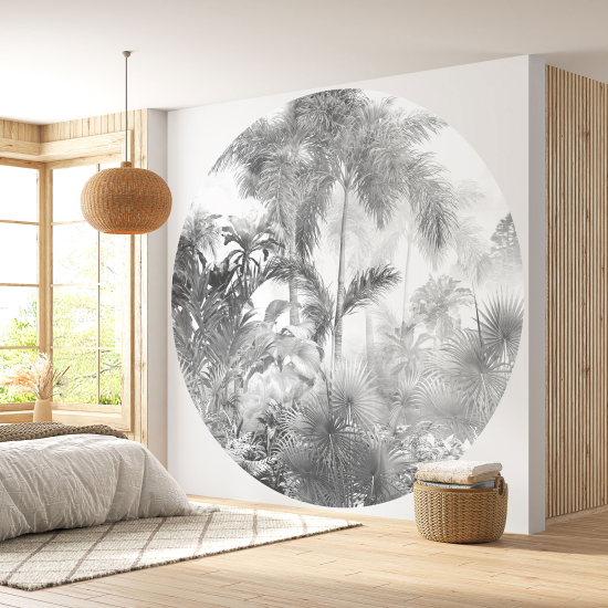 Round / Circle Wall Mural - Wallpaper - Tropical Forest