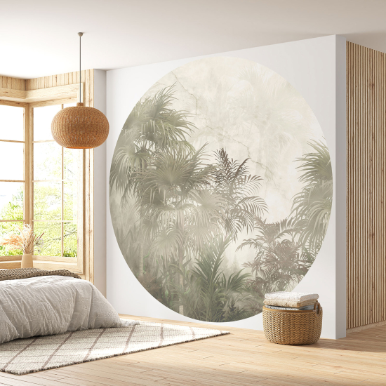 Round / Circle Wall Mural - Wallpaper - Tropical Forest