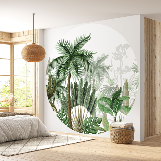 Round / Circle Wall Mural - Wallpaper - Tropical Forest