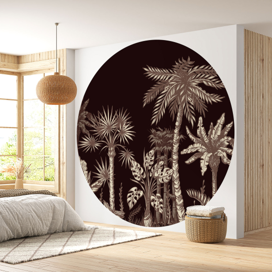 Round / Circle Wall Mural - Wallpaper - Tropical Forest