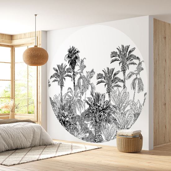 Round / Circle Wall Mural - Wallpaper - Tropical Forest