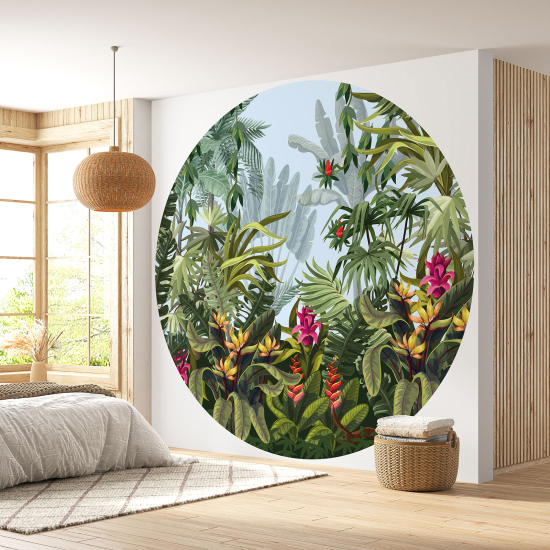 Round / Circle Wall Mural - Wallpaper - Tropical Forest