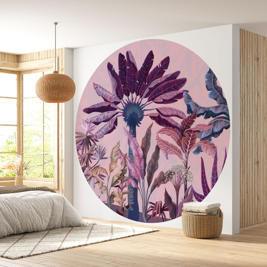 Round / Circle Wall Mural - Wallpaper - Tropical Forest