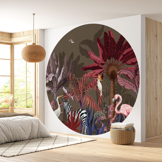 Round / Circle Wall Mural - Wallpaper - Tropical Forest