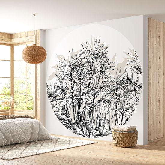 Round / Circle Wall Mural - Wallpaper - Tropical Forest