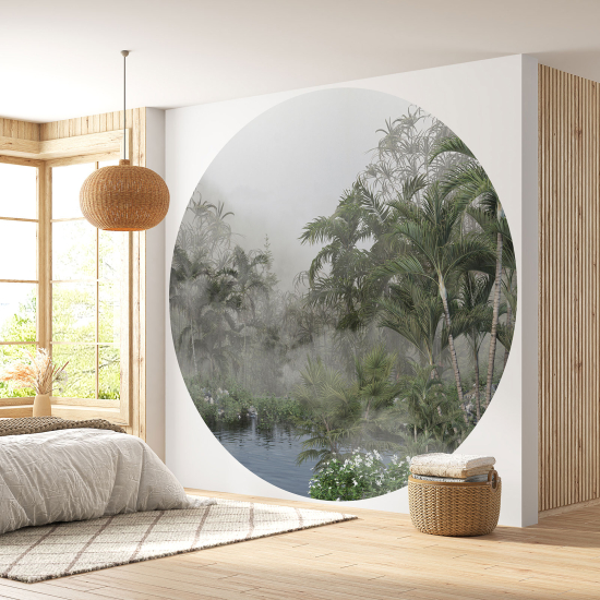 Round / Circle Wall Mural - Wallpaper - Tropical Forest