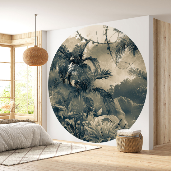 Round / Circle Wall Mural - Wallpaper - Tropical Forest