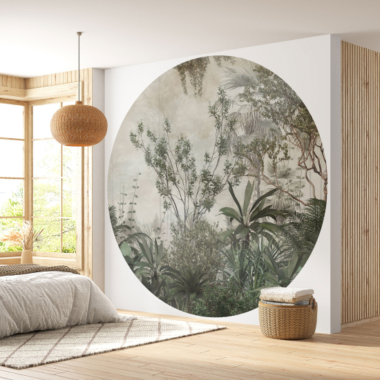 Round / Circle Wall Mural - Wallpaper - Tropical Forest