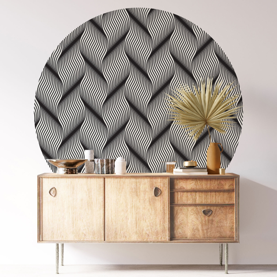 Round / Circle Wall Sticker - 3D woven pattern