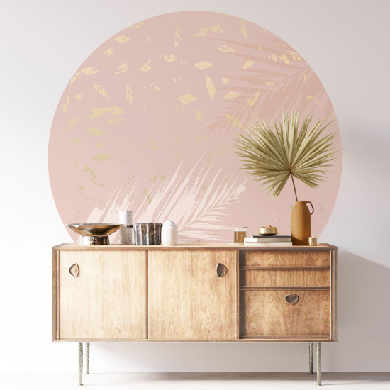 Round / Circle Wall Sticker - Abstract Leaves