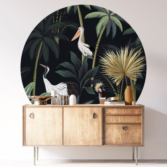 Round / Circle Wall Sticker - Birds