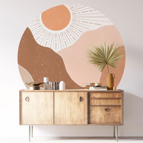 Round / Circle Wall Sticker - Boho Landscape