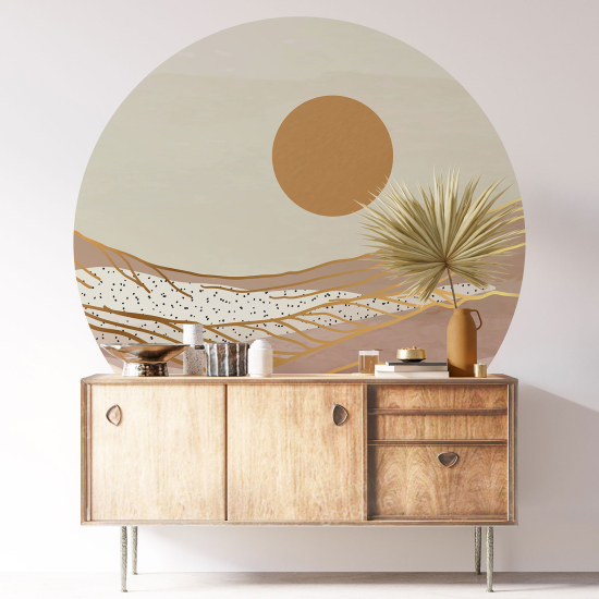 Round / Circle Wall Sticker - Boho Landscape